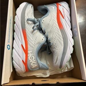 **KNOCKOFFS of “Hoka” Clifton 8 Women's - Light Blue w/ Mint & Orange Accents